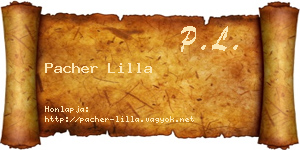 Pacher Lilla névjegykártya